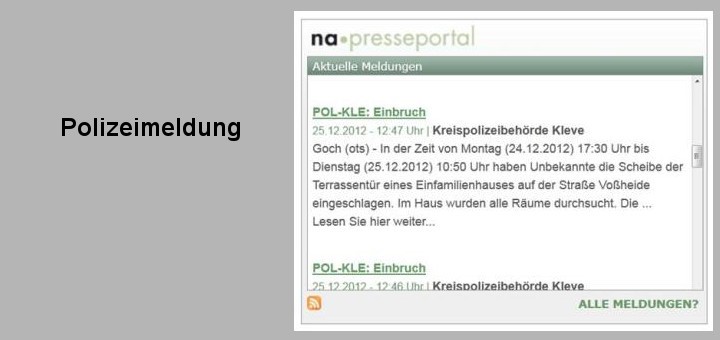 Einbruchschutz-Polizeimeldung