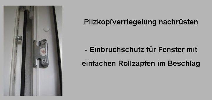 Einbruchschutz-Pilzkopfverriegelung nachrüsten