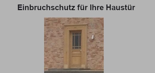 Einbruchschutz Haustür